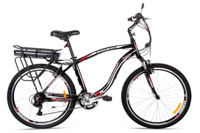 Bicicleta Elétrica E-City Alumínio Branca 21V V-Brake - E-Totem