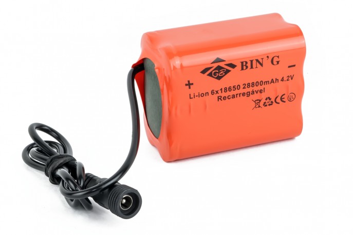 Bateria de Lítio Recarregável Com Entrada Para Farol de Bicicleta - Bin'g
