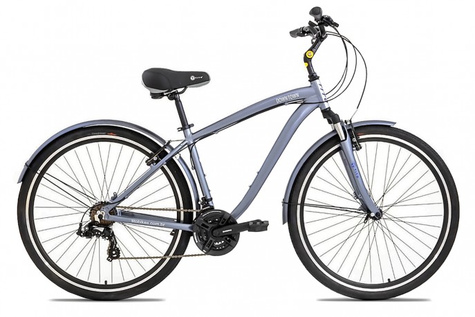 Bicicleta 700 Down Town Masculina 21V Grey - Tito