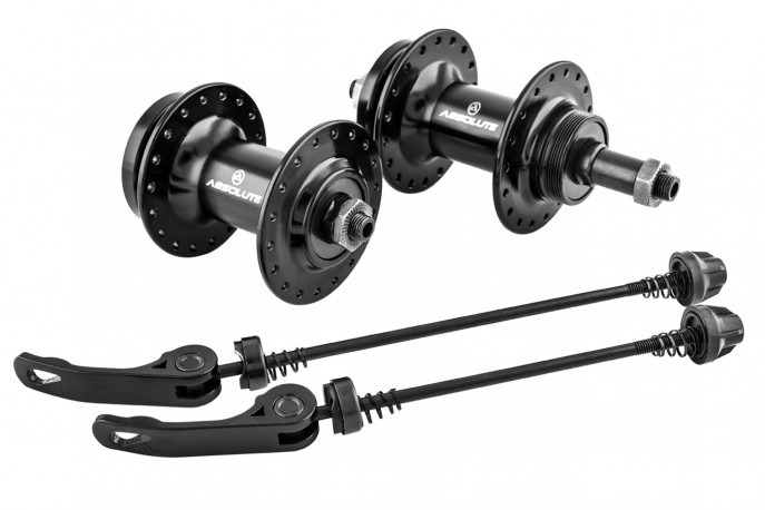 Cubo em alumínio 36f de rosca esferado com blocagem para disco Absolute (par) Cubo em alumínio 36f de rosca esferado com blocagem para disco Absolute (par)