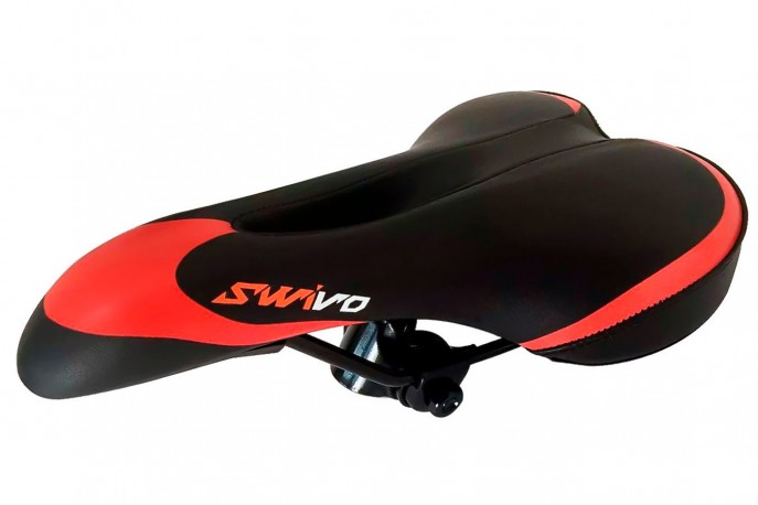 Selim MTB com cavidade preto/vermelho Swivo