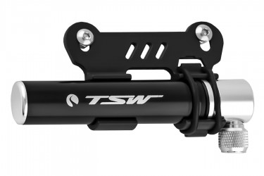 Bomba de ar manual Mini alumínio preta anodizada - TSW 2