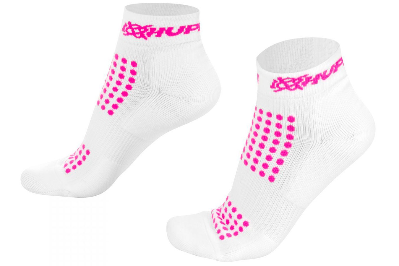 Meias Running Pro Branco/Rosa - Hupi