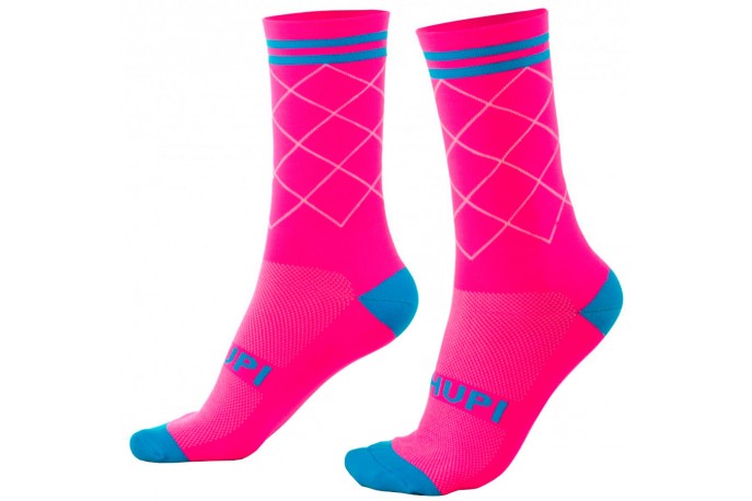 Meias Cano Alto Rosa Neon - Hupi