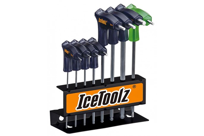 Jogo de Chaves 8 Peças Allen / T25 com suporte de aço Ice Toolz