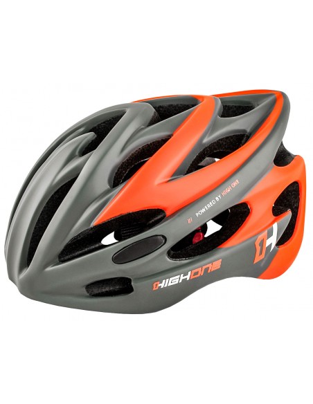 Capacete de ciclista laranja com LED Volcano 19 High One