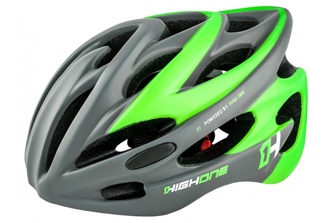 Capacete de ciclista verde com LED Volcano 19 High One