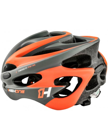 Capacete de ciclista laranja com LED Volcano 19 High One