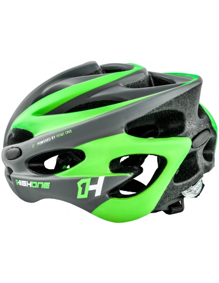 Capacete de ciclista verde com LED Volcano 19 High One