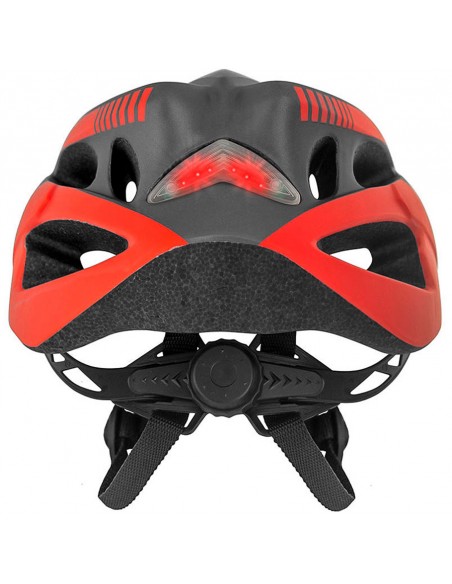 Capacete para Ciclista Inmold Com Pisca e Tela Cinza/Vermelho - GTA