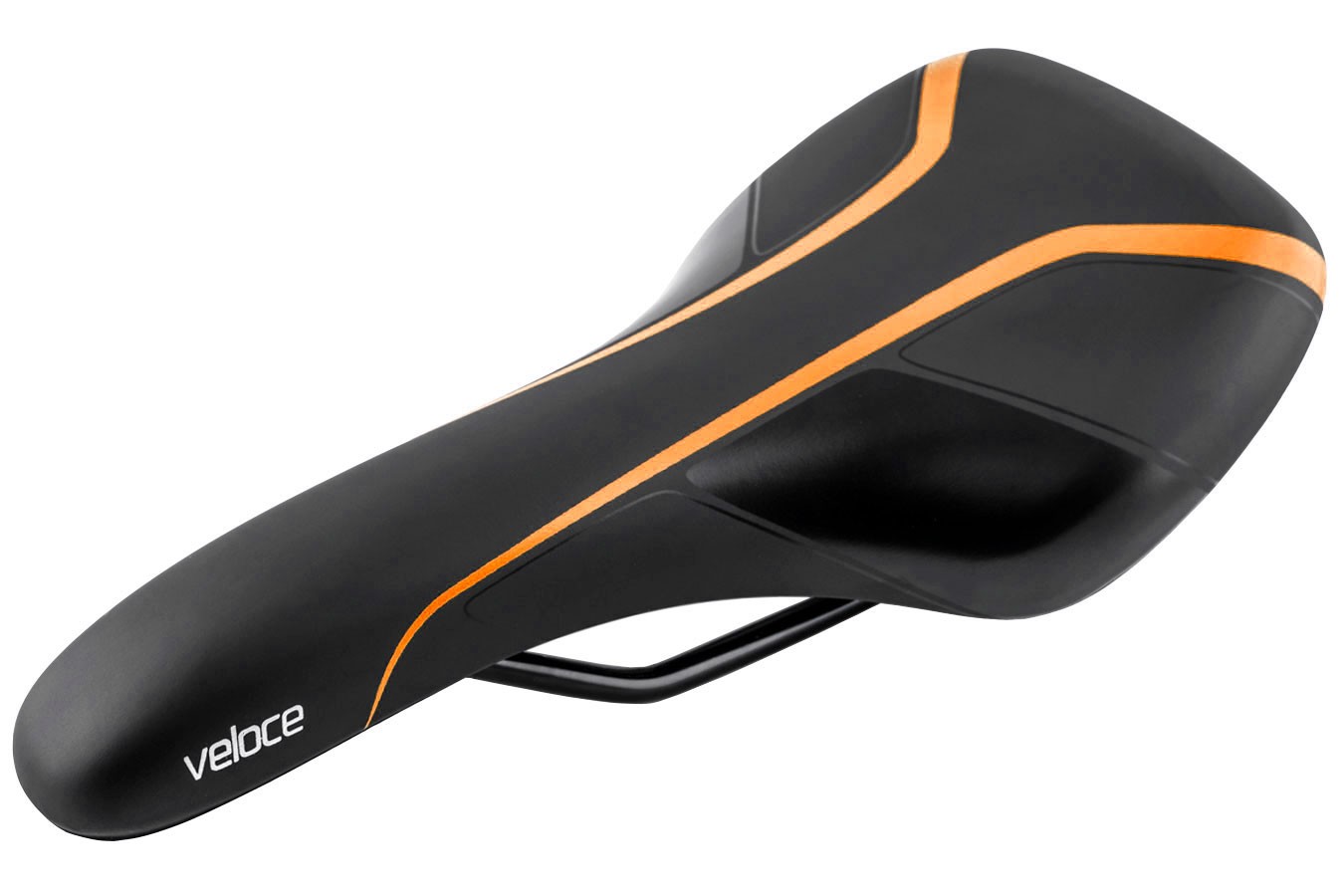 Selim MTB Veloce RVS Preto Verniz/Laranja - Selle Royal