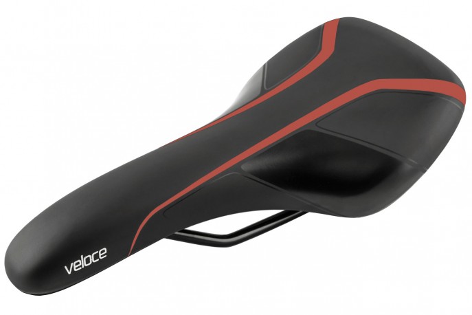 Selim MTB Veloce RVS Preto Verniz/Vermelho - Selle Royal