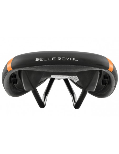 Selim MTB Veloce RVS Preto Verniz/Laranja - Selle Royal