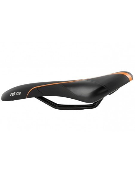 Selim MTB Veloce RVS Preto Verniz/Laranja - Selle Royal