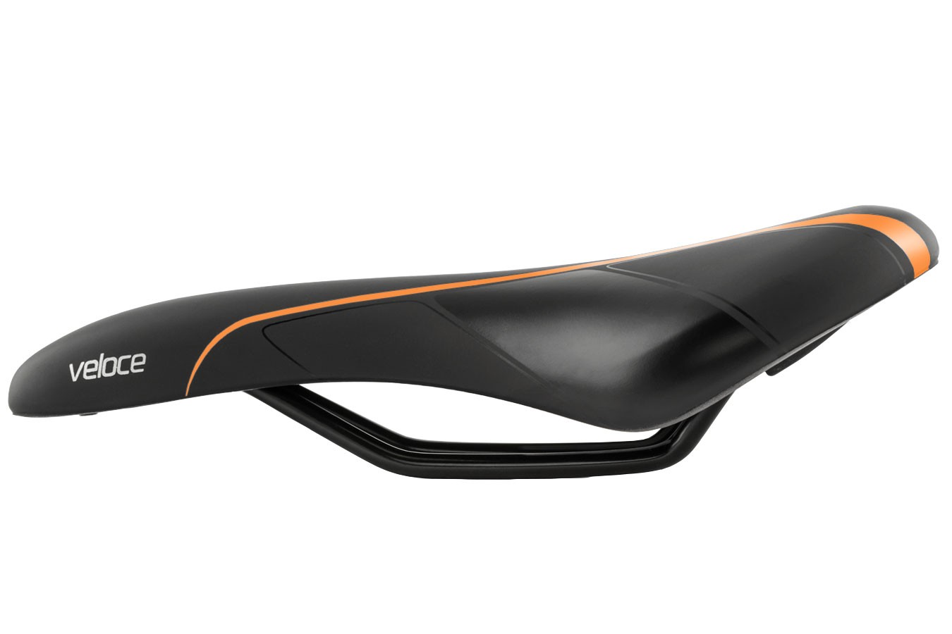 Selim MTB Veloce RVS Preto Verniz/Laranja - Selle Royal