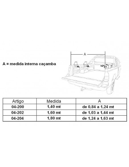 Rack para Caminhonete 180cm Dolomiti - Kiussi