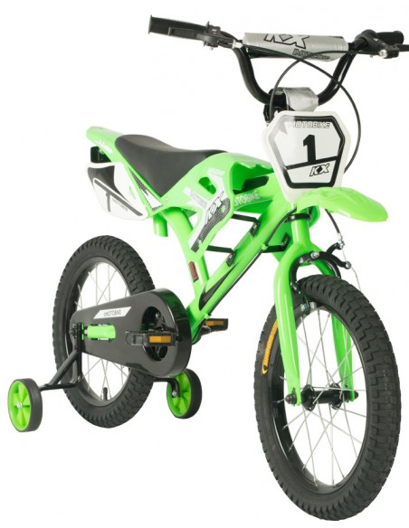 Bicicleta aro 16 KX Verde/Preta moto bike - Kawasaki