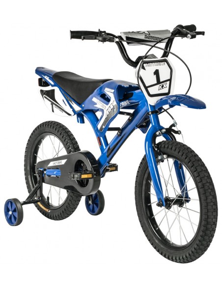 Bicicleta aro 16 KX Azul/Preta moto bike - Kawasaki