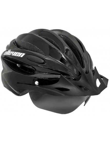 Capacete Ciclista Preto com Óculos Magnético - Elleven