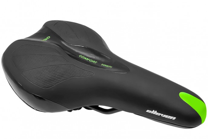 Selim MTB Anatômico Gel Preto/Verde - Elleven