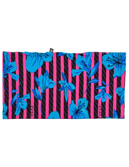 Bandana multiuso Flowers Preta/Pink Free Force