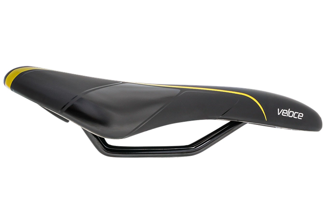 Selim MTB Veloce RVS Preto Verniz/Amarelo - Selle Royal