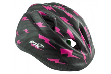 Capacete Ciclista Infantil com regulagem + Squeeze 250ml modelo Raio Rosa - PTK 2