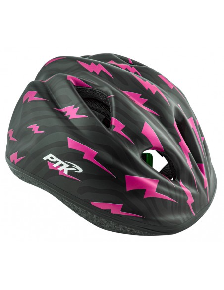 Capacete Ciclista Infantil com regulagem + Squeeze 250ml modelo Raio Rosa - PTK