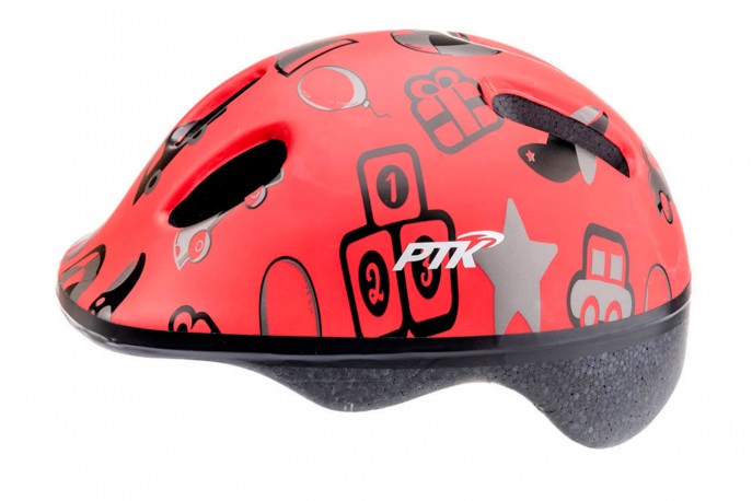 Capacete Ciclista Infantil com regulagem modelo Baby Toys Vermelho - PTK