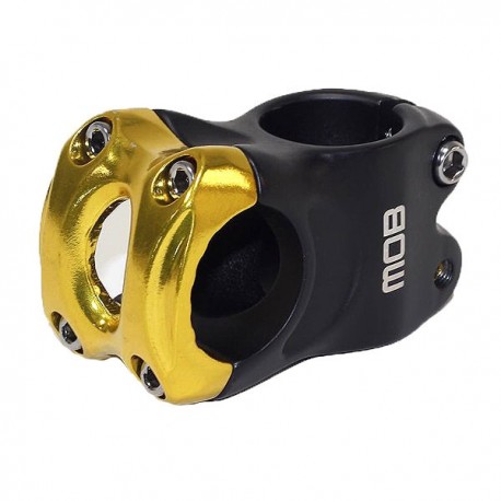 Suporte guidão AHS alumínio 31,8x40mm Preto/Dourado Stem50 Mob