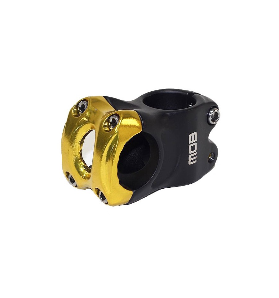 Suporte guidão AHS alumínio 31,8x40mm Preto/Dourado Stem50 Mob