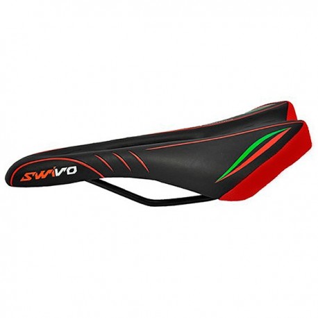 Selim MTB com cavidade preto/vermelho/verde Swivo