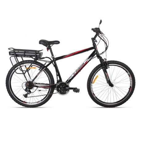 Bicicleta Elétrica E-MTB Alumínio Preta 21V V-Brake - E-Totem