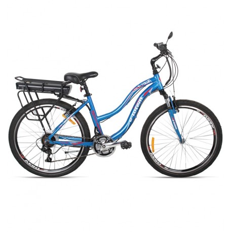 Bicicleta Elétrica E-Town Alumínio Azul 21V V-Brake - E-Totem