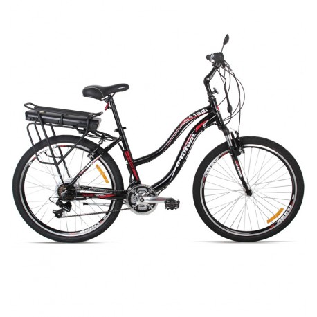 Bicicleta El trica E Town Alum nio Preto 21V V Brake E Totem